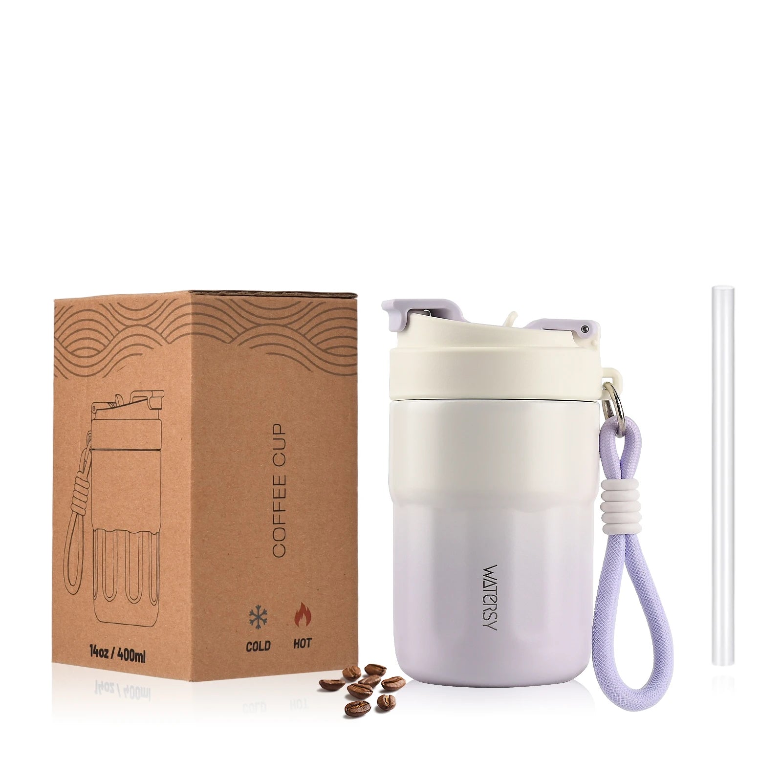 Taza Térmica de Acero Inoxidable  – Con Pajita y Aislamiento al Vacío