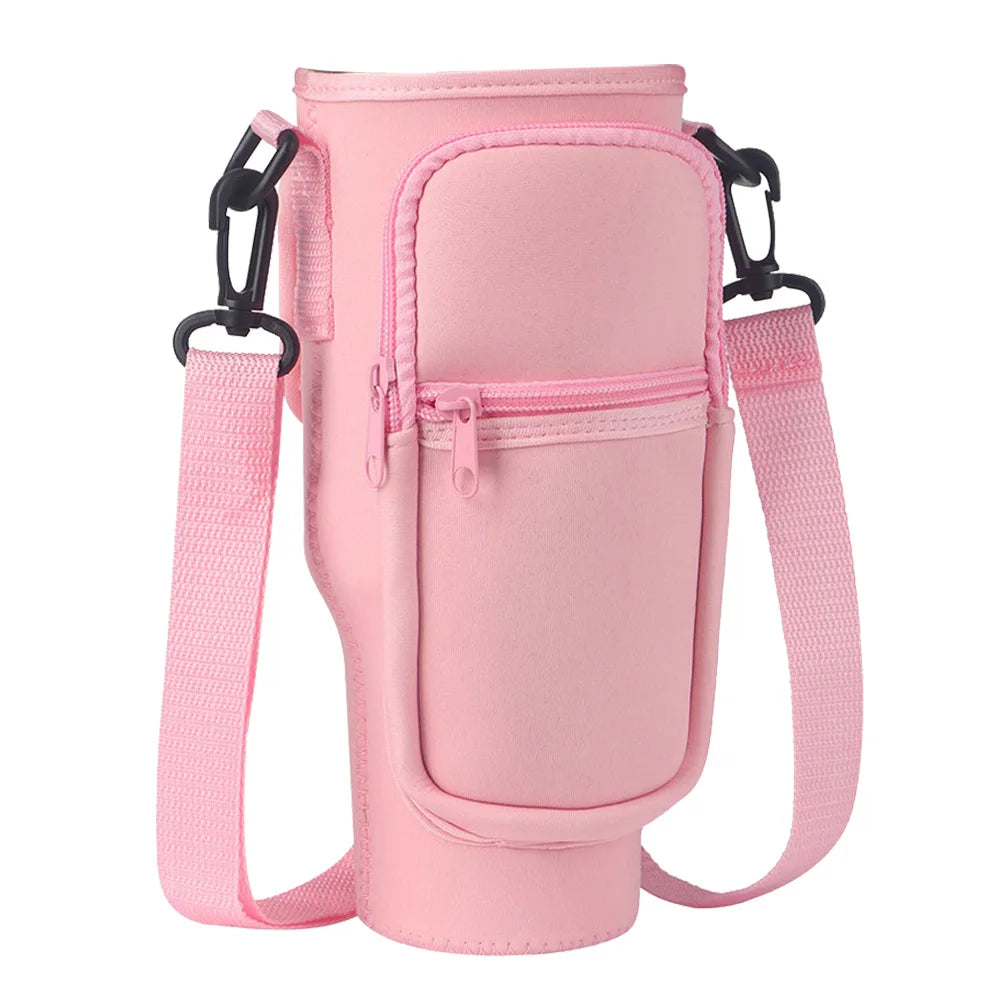 Bolsa Portabotellas de Neopreno con Bolsillo para Móvil – Compatible con Vaso Stanley de 1,2 L con Asa