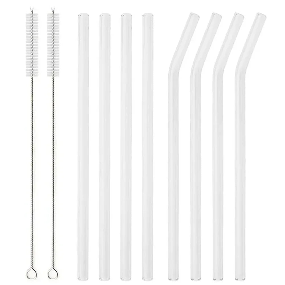 Pack 8 Pajitas de Vidrio Reutilizables – Colores y Ecológicas de Vidrio Borosilicato