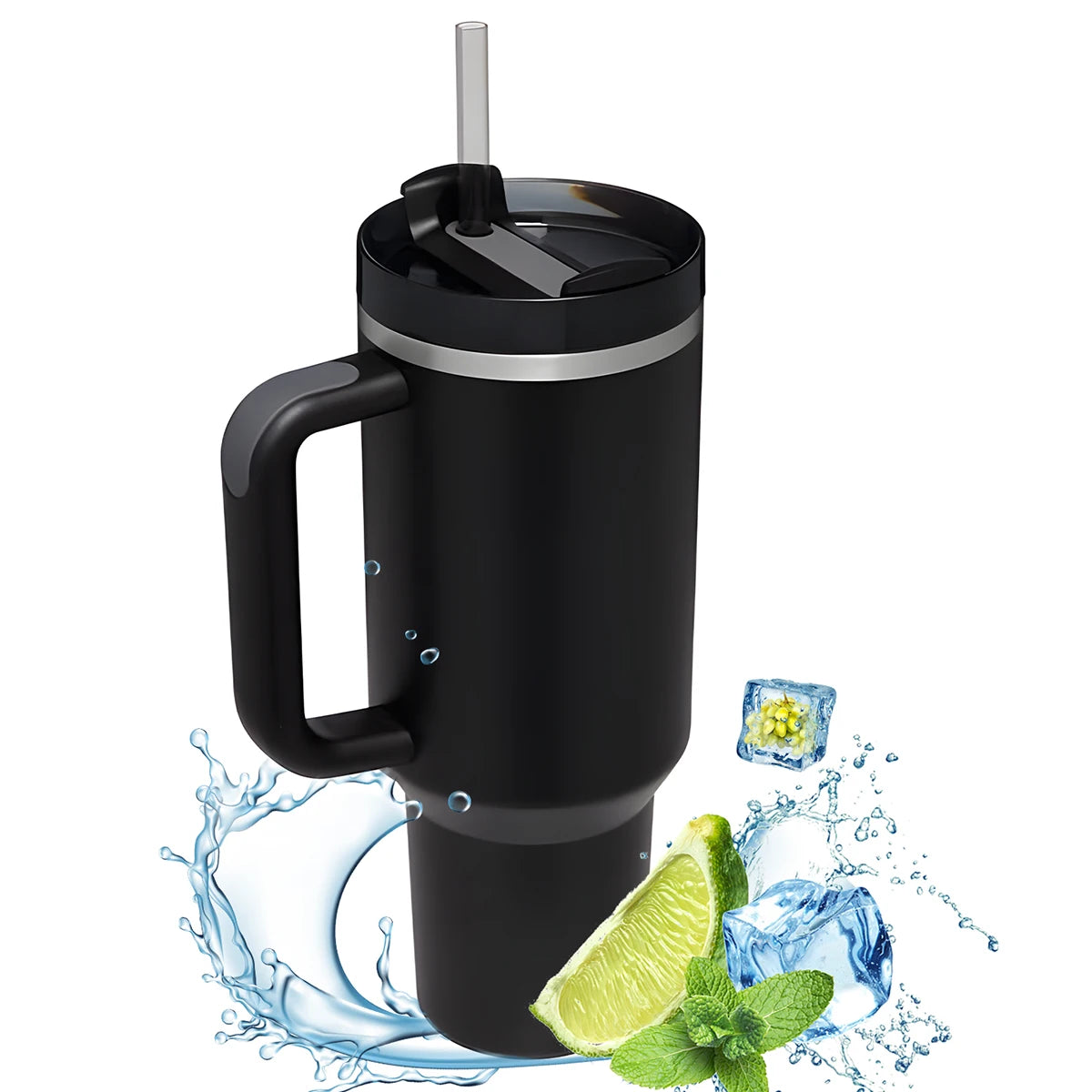 Vaso Térmico con Asa 1,2 L – Acero Inoxidable, Aislante al Vacío para Café y Bebidas Frías