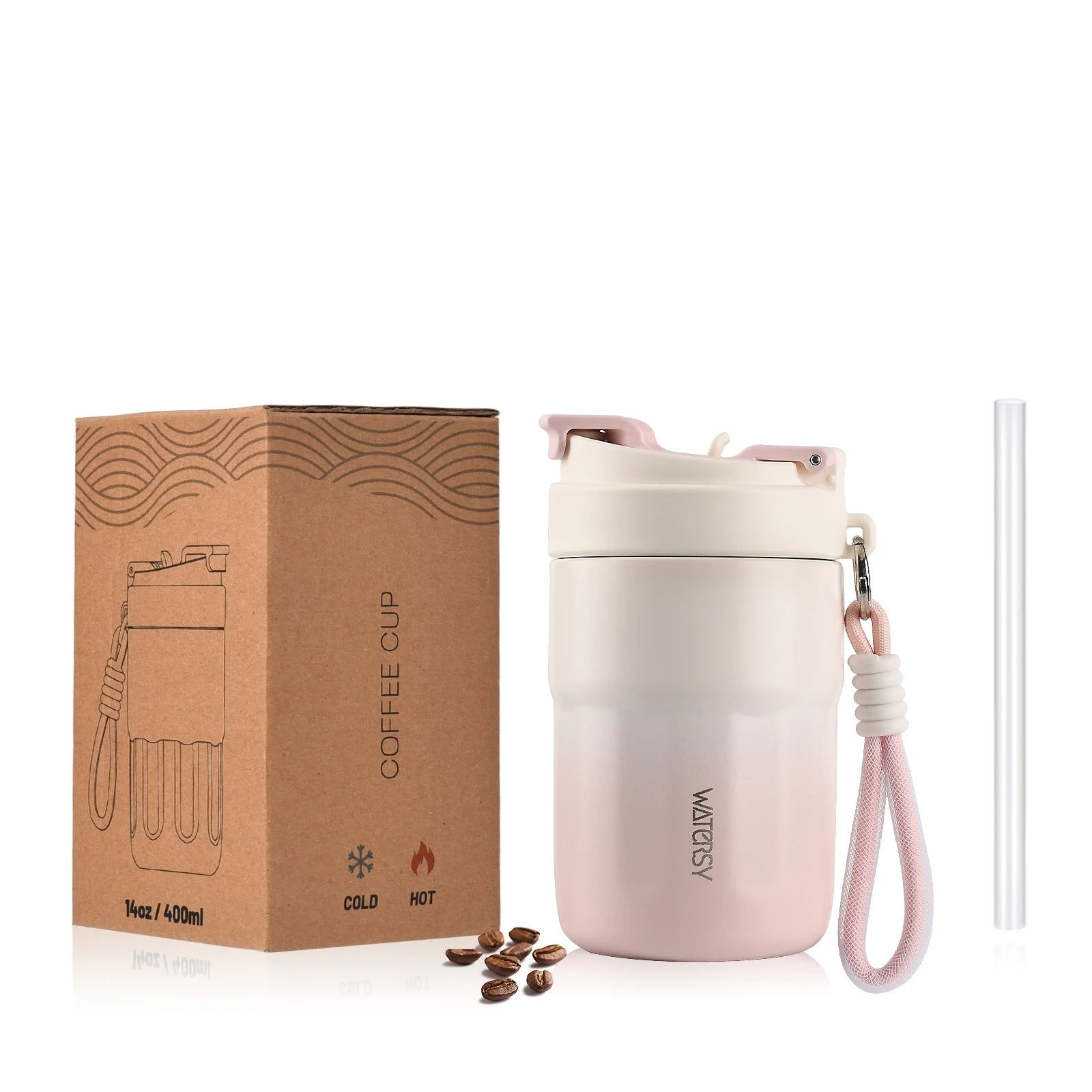Taza Térmica de Acero Inoxidable  – Con Pajita y Aislamiento al Vacío
