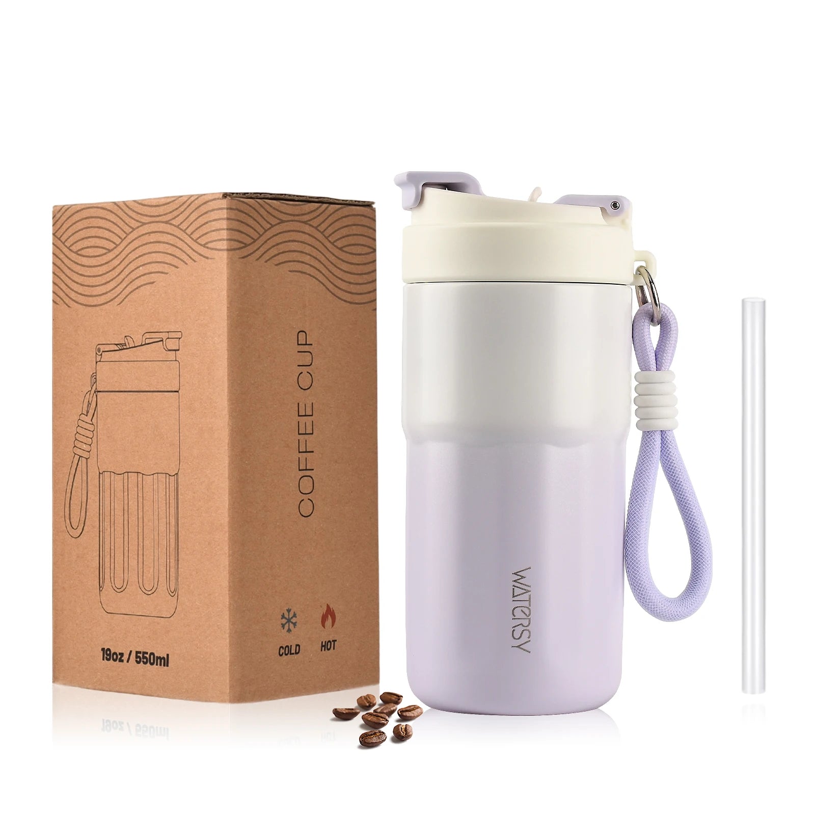 Taza Térmica de Acero Inoxidable  – Con Pajita y Aislamiento al Vacío