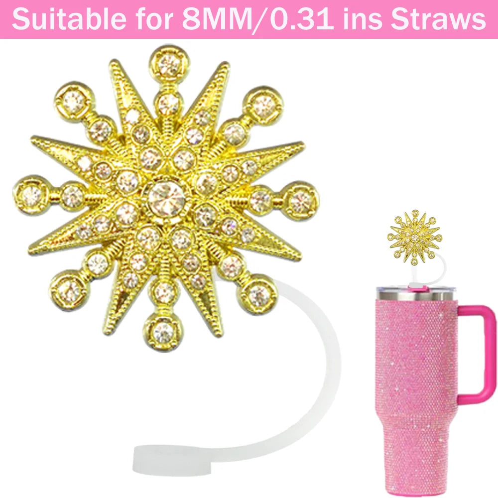 Tapas de Silicona para Pajitas 8 mm – Decoración Cristal Corazón y Mariposa, Antipolvo
