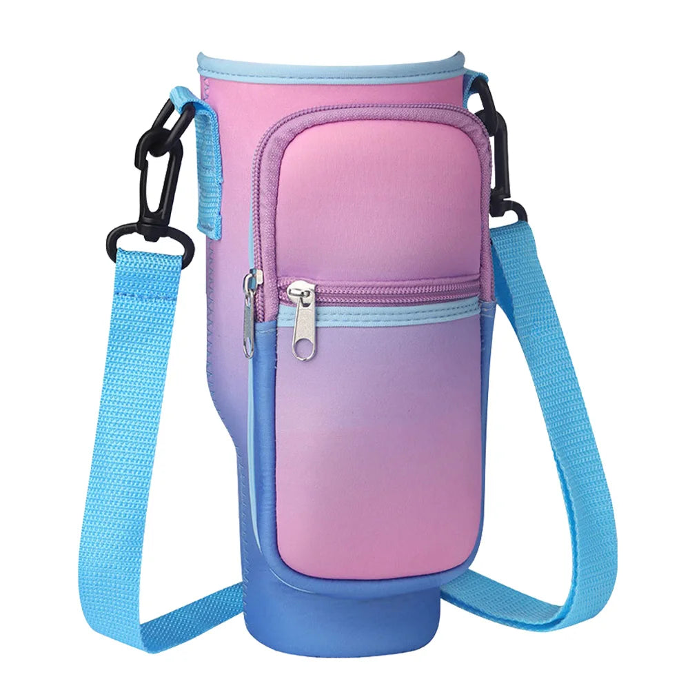 Bolsa Portabotellas de Neopreno con Bolsillo para Móvil – Compatible con Vaso Stanley de 1,2 L con Asa
