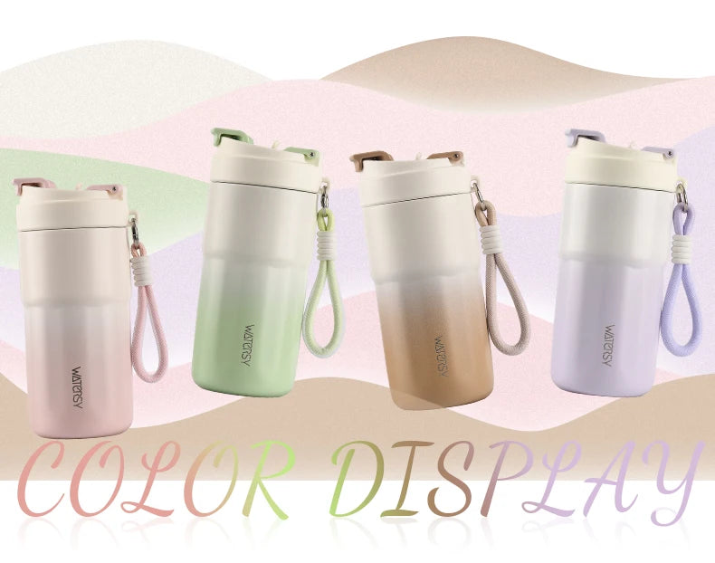 Taza Térmica de Acero Inoxidable  – Con Pajita y Aislamiento al Vacío