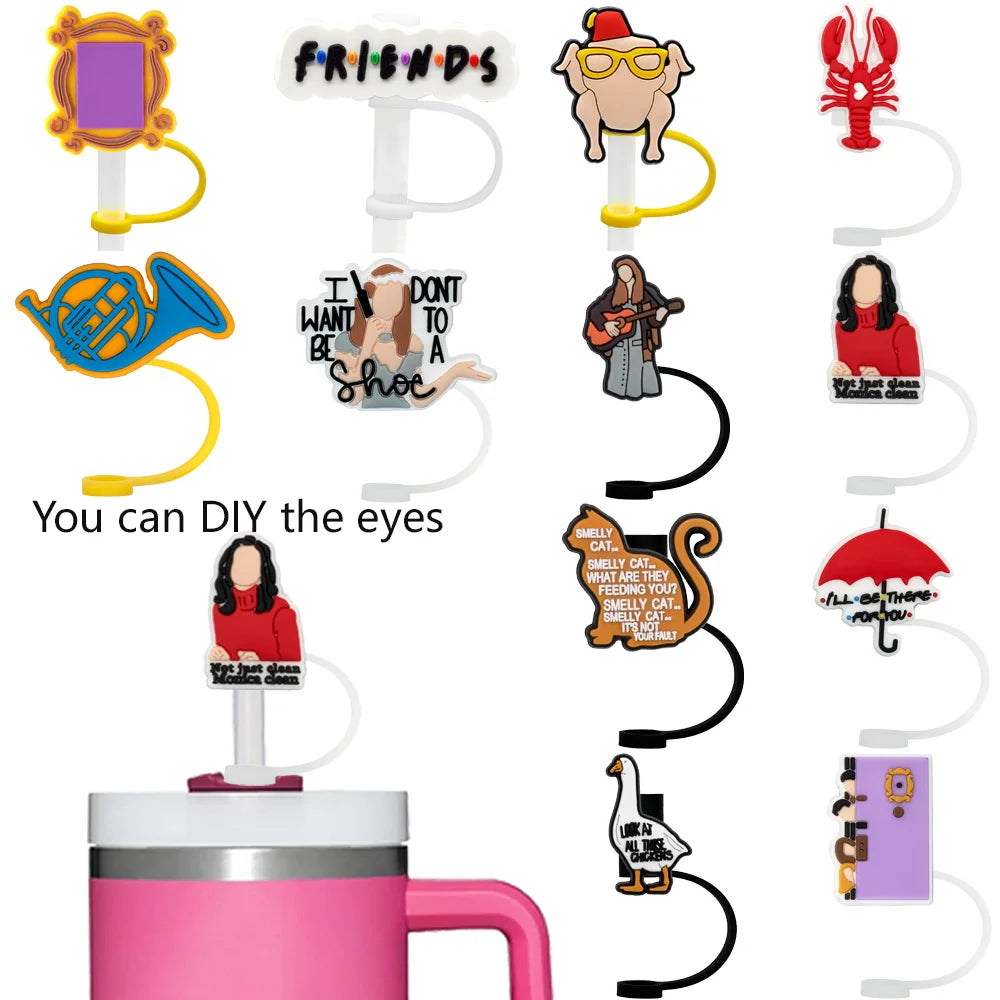 Tapas de Pajitas 3D Serie Friends, Set 1–12 uds