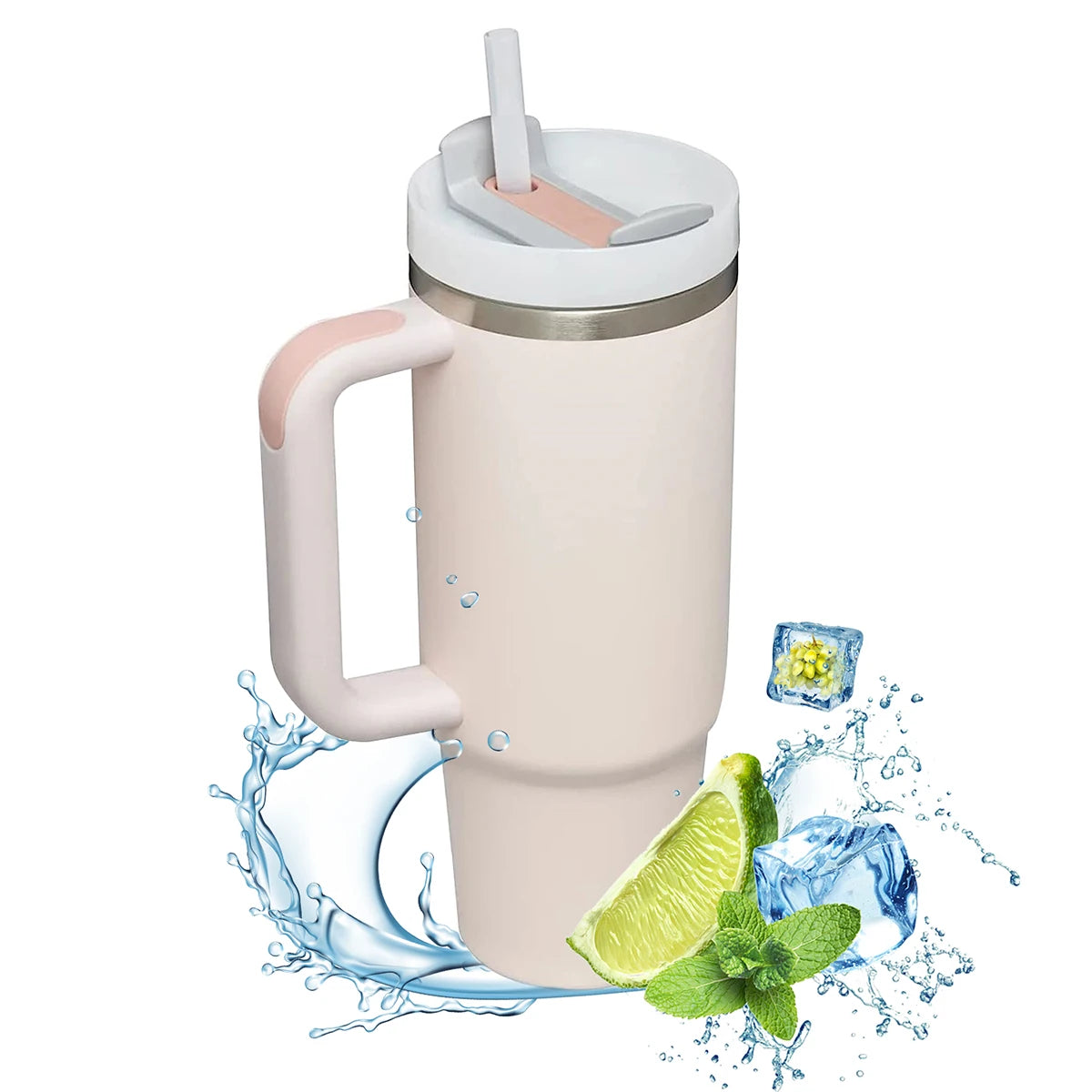 Vaso Térmico con Asa 1,2 L – Acero Inoxidable, Aislante al Vacío para Café y Bebidas Frías
