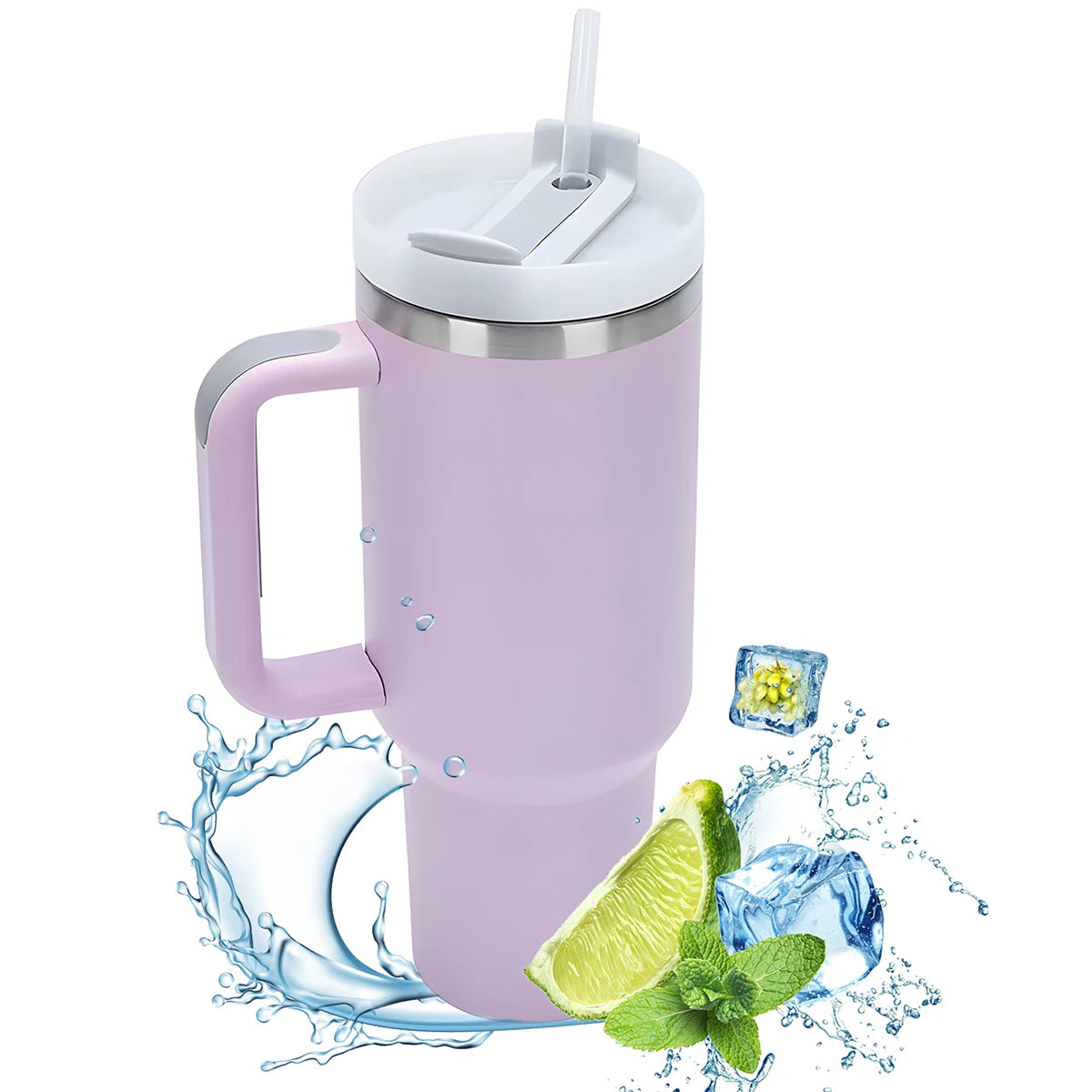 Vaso Térmico con Asa 1,2 L – Acero Inoxidable, Aislante al Vacío para Café y Bebidas Frías