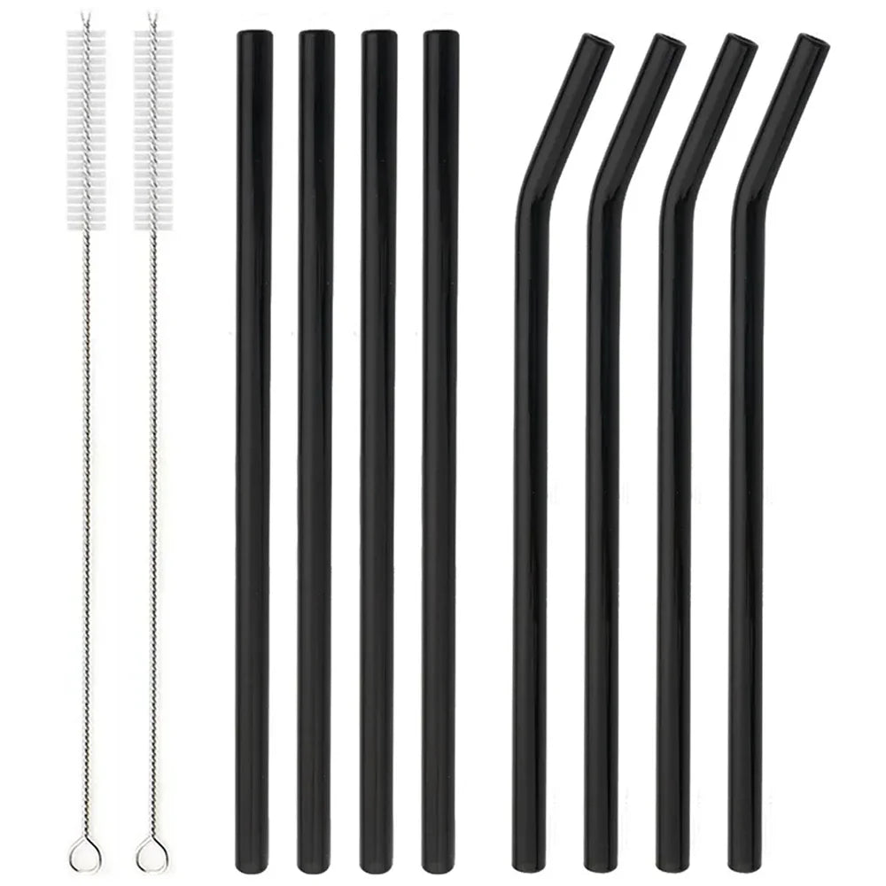 Pack 8 Pajitas de Vidrio Reutilizables – Colores y Ecológicas de Vidrio Borosilicato