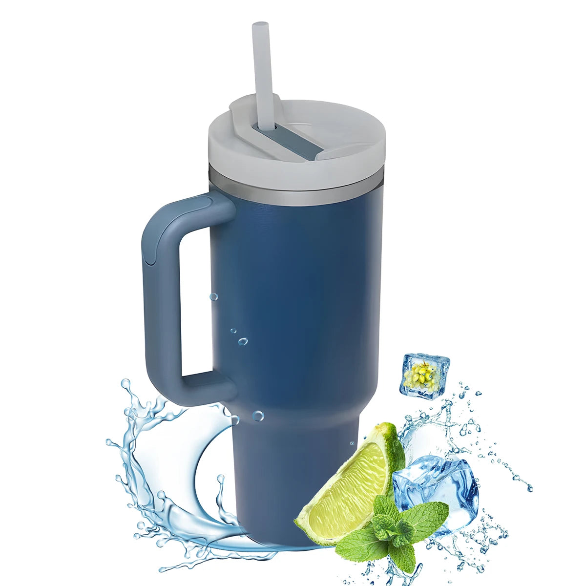 Vaso Térmico con Asa 1,2 L – Acero Inoxidable, Aislante al Vacío para Café y Bebidas Frías