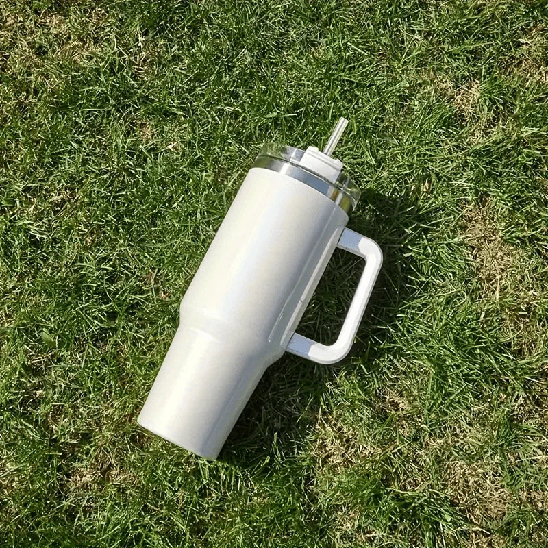 Vaso Térmico de Acero Inoxidable 1,2 L con Asa y Pajita – Diseño Rainbow