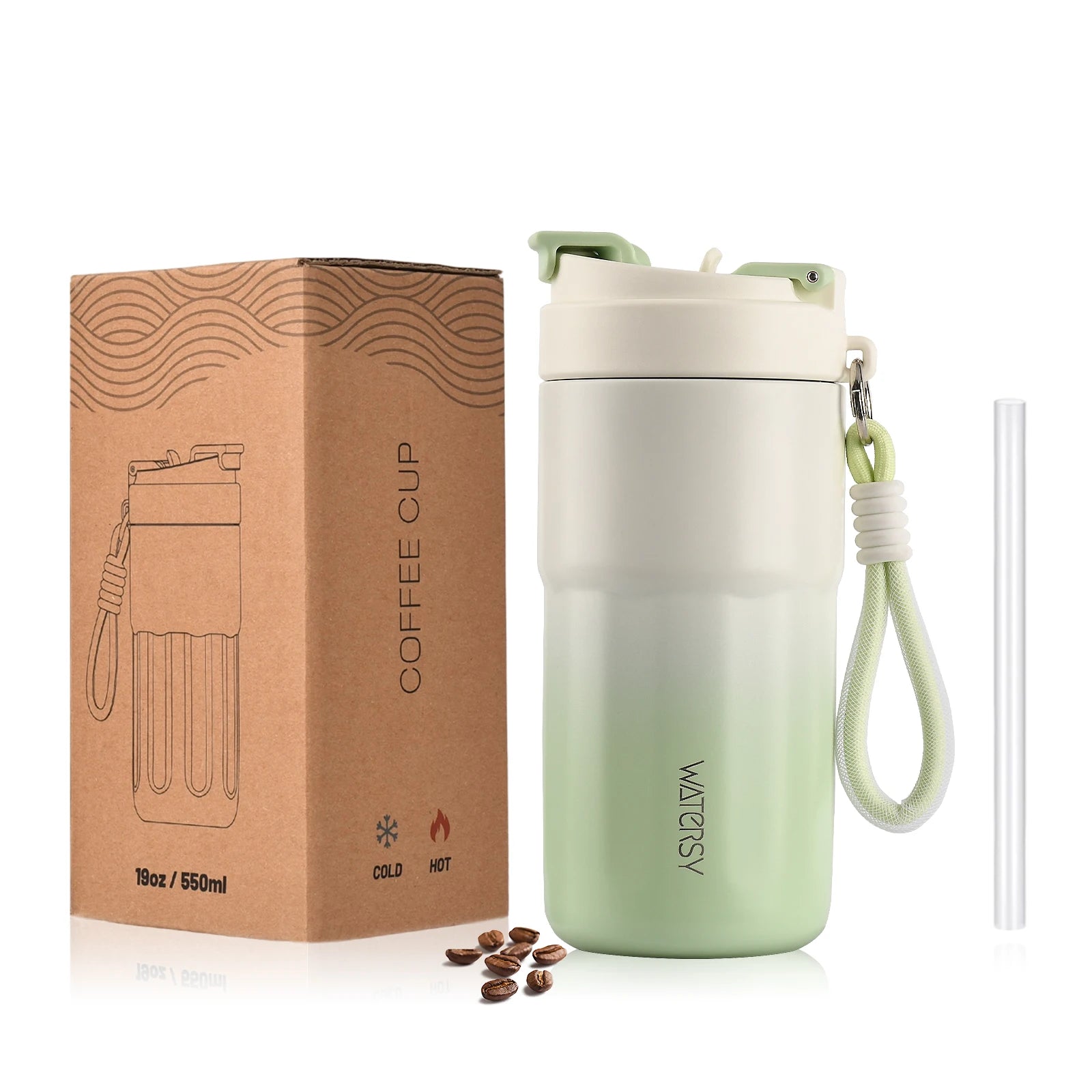Taza Térmica de Acero Inoxidable  – Con Pajita y Aislamiento al Vacío